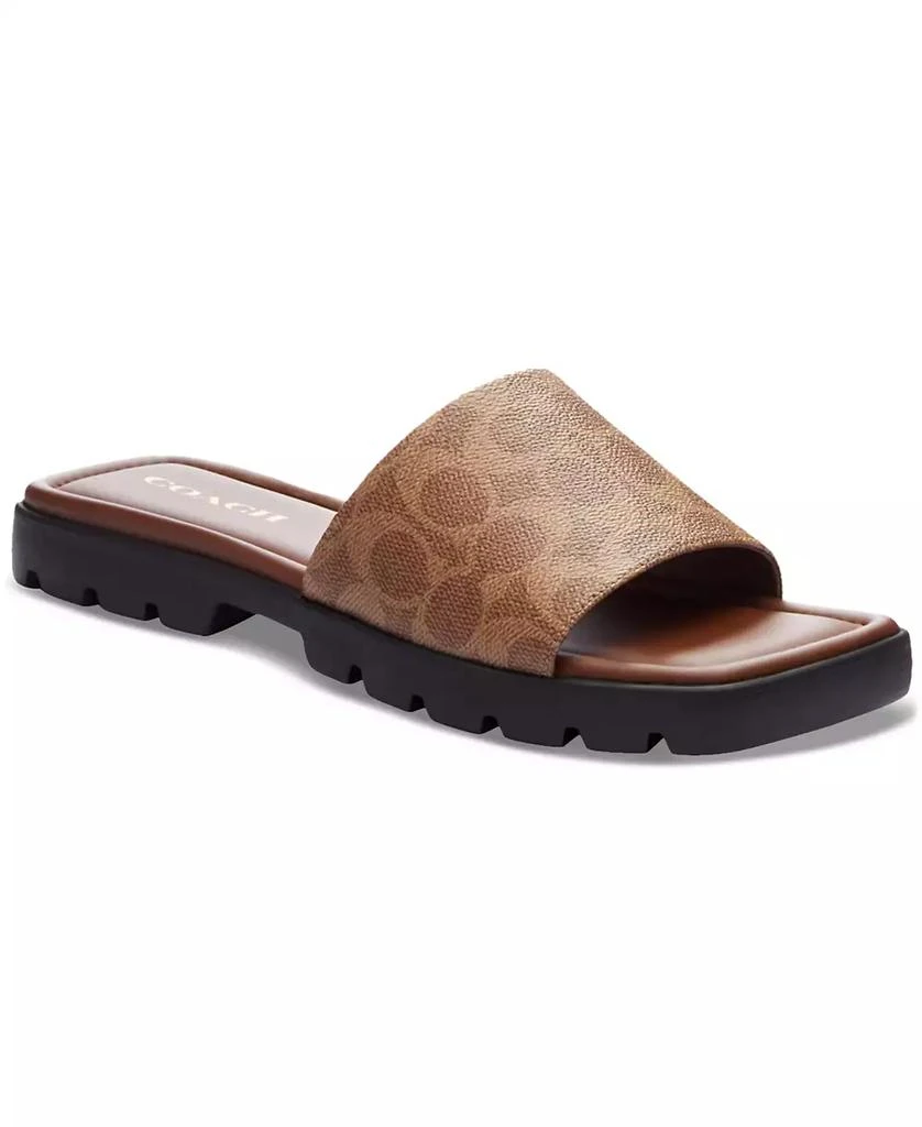 COACH Women's Florence "C" Lug-Sole Slip-On Slide Flat Sandals 1