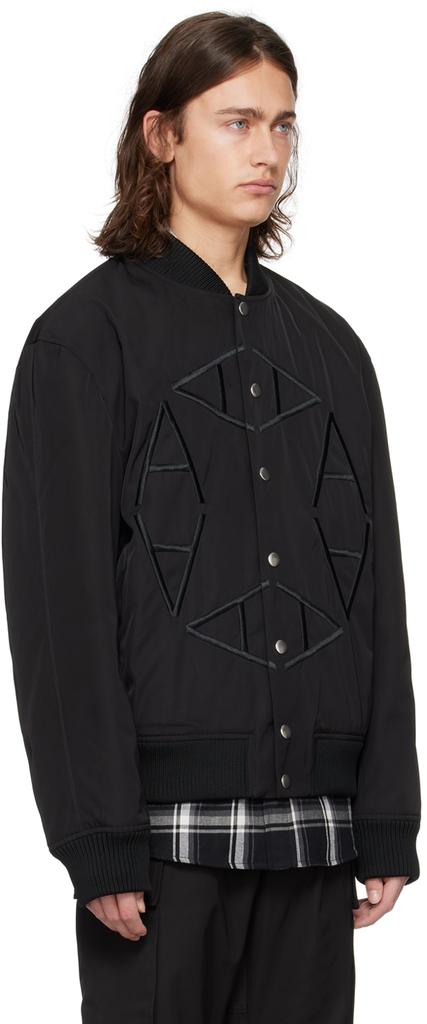 1017 ALYX 9SM Black Embroidered Bomber Jacket