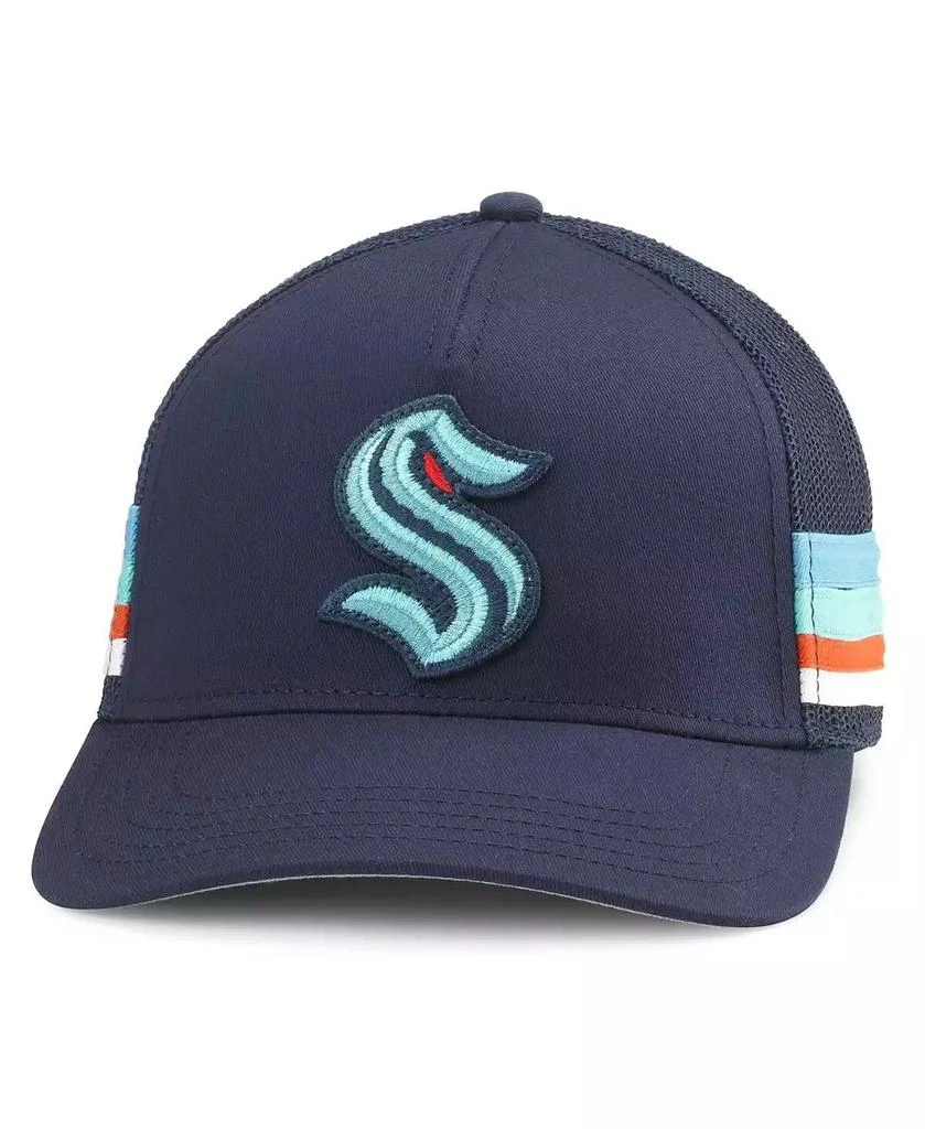 American Needle Men's Deep Sea Blue Seattle Kraken HotFoot Stripes Trucker Adjustable Hat 1