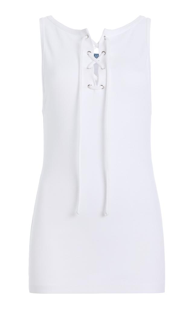 Prada Prada Lace-Up Cotton-Jersey Tank Top - Moda Operandi