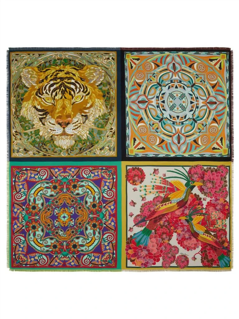Franco Ferrari Franco Ferrari - Fancy Reversible Multi Silk Square Scarf 3
