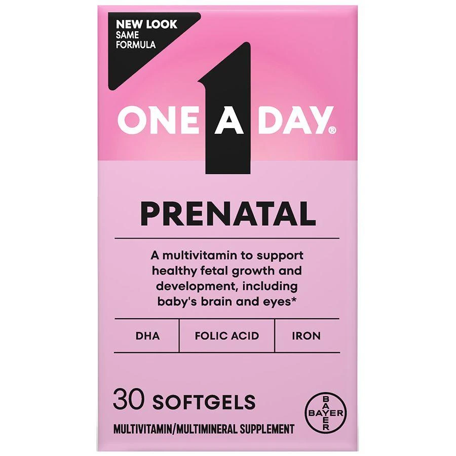 One A Day Prenatal Vitamins Soft-Gels, Women
s Multivitamin with Folic Acid 1
