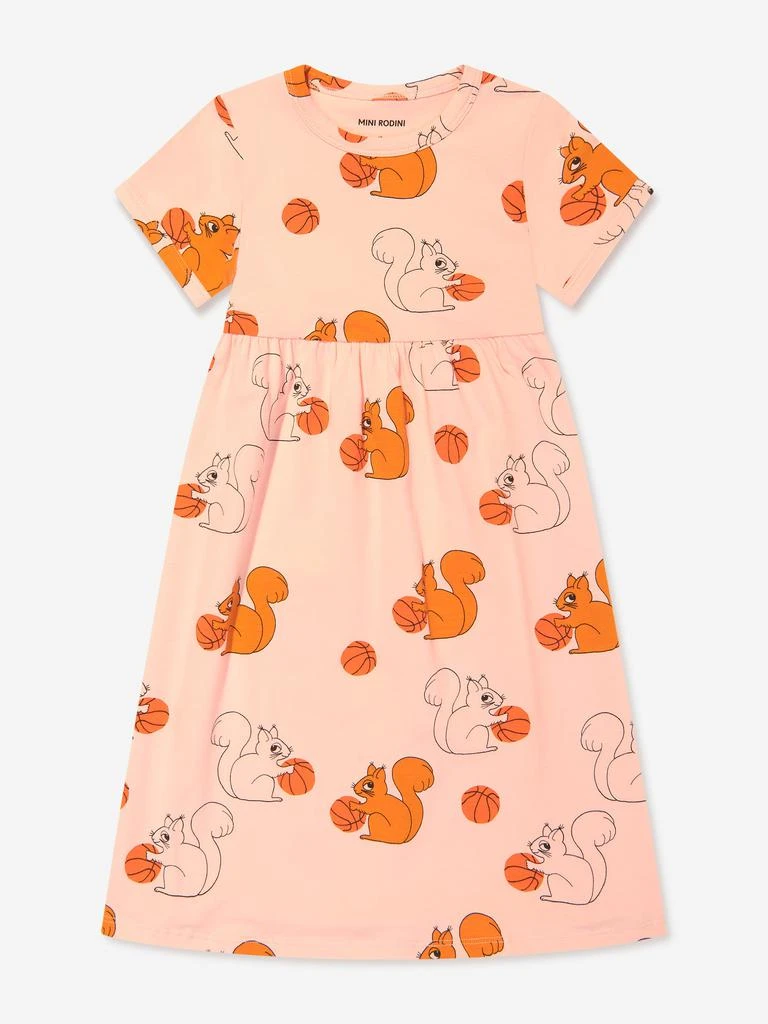 Mini Rodini Mini Rodini Girls Squirrels Print Dress in Pink 1