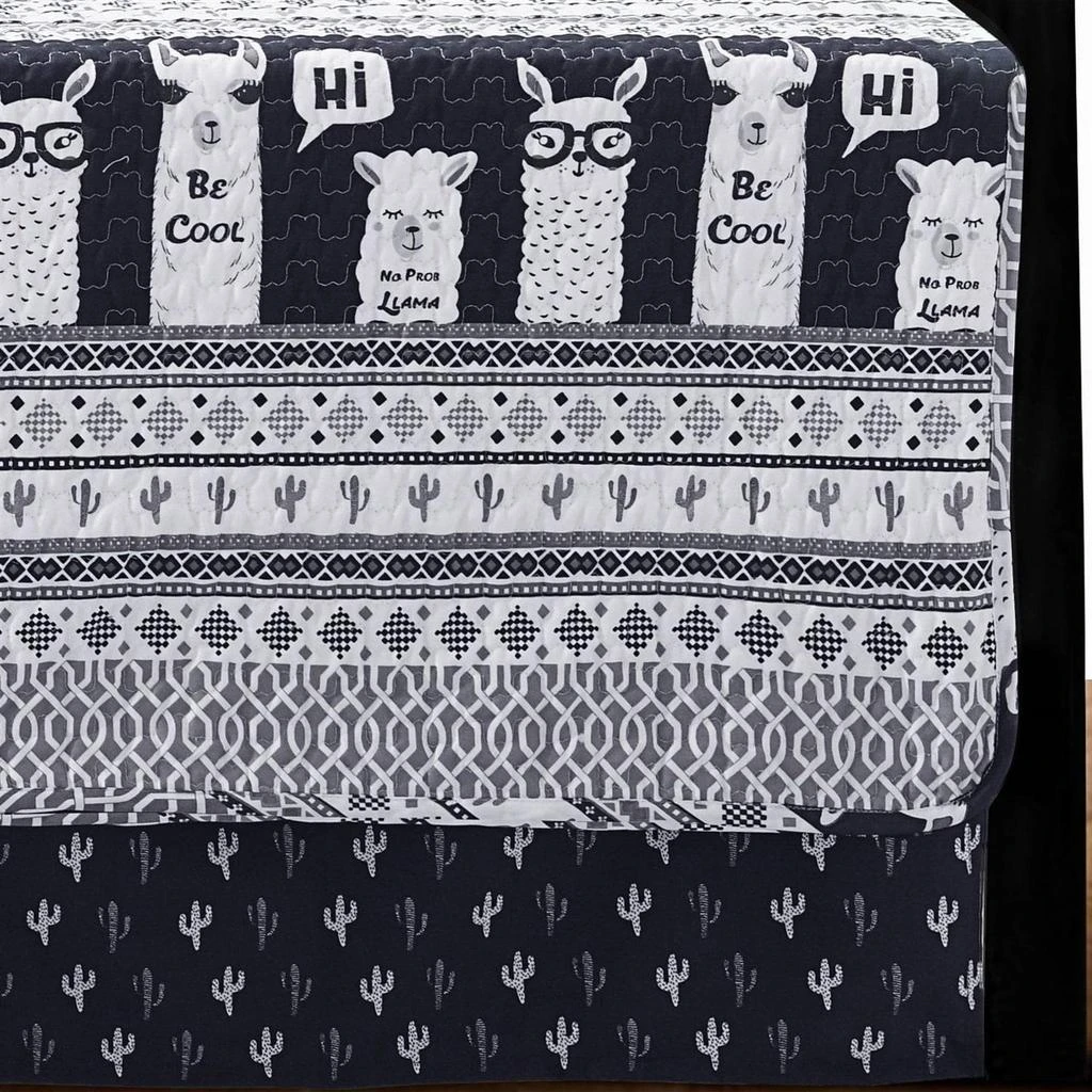 Hivvago Navy White Stripes Llama Cactus Southwest 6 Piece Lightweight Daybed Cover Set 2