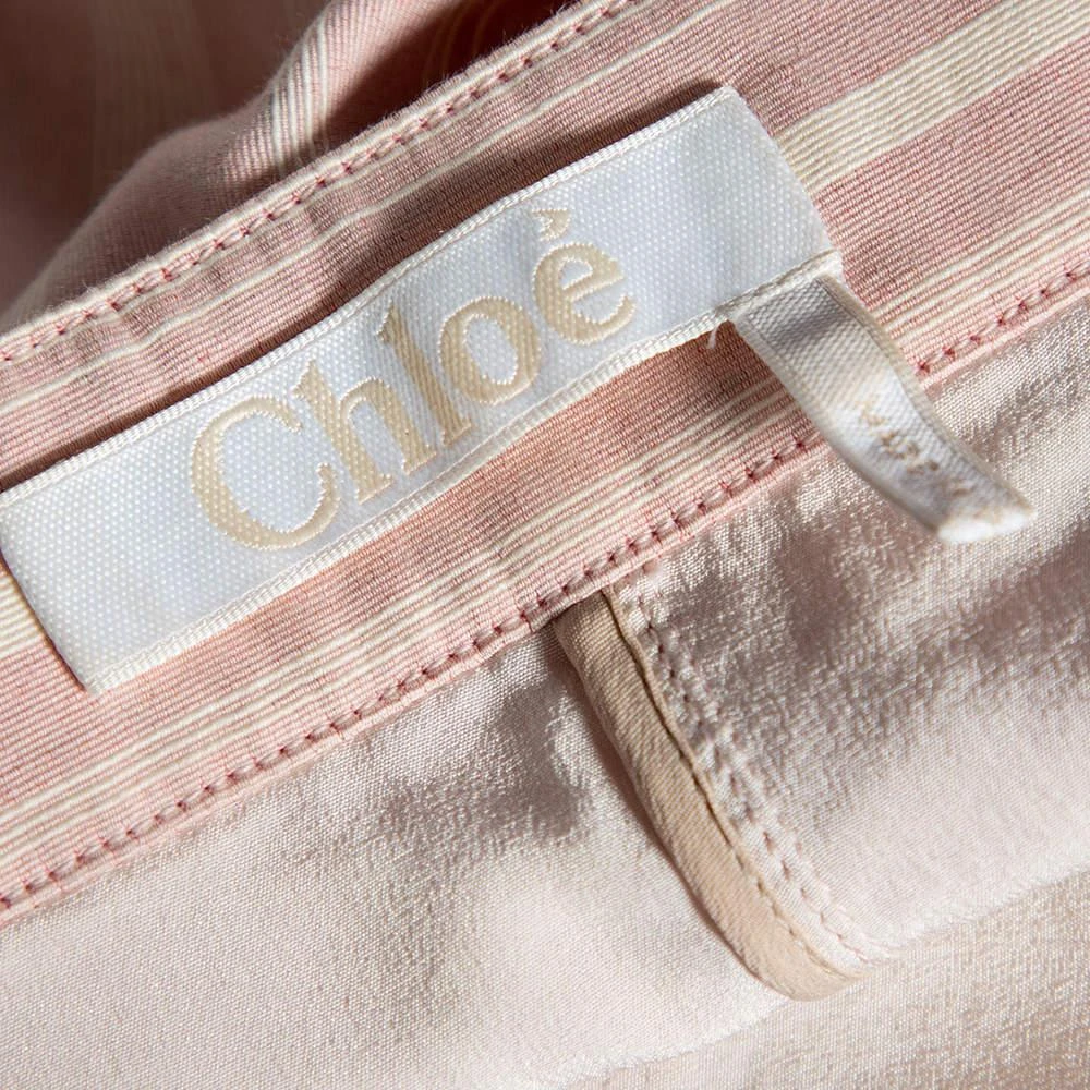 Chloé Chloe Light Pink Striped Pocketed Straight Leg Pants S 5