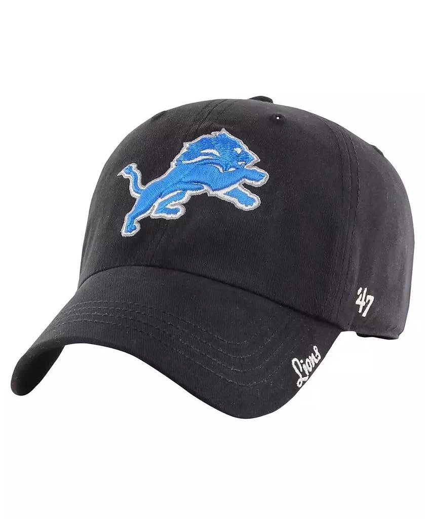 47 Brand Women's Black Detroit Lions Miata Clean Up Adjustable Hat 1
