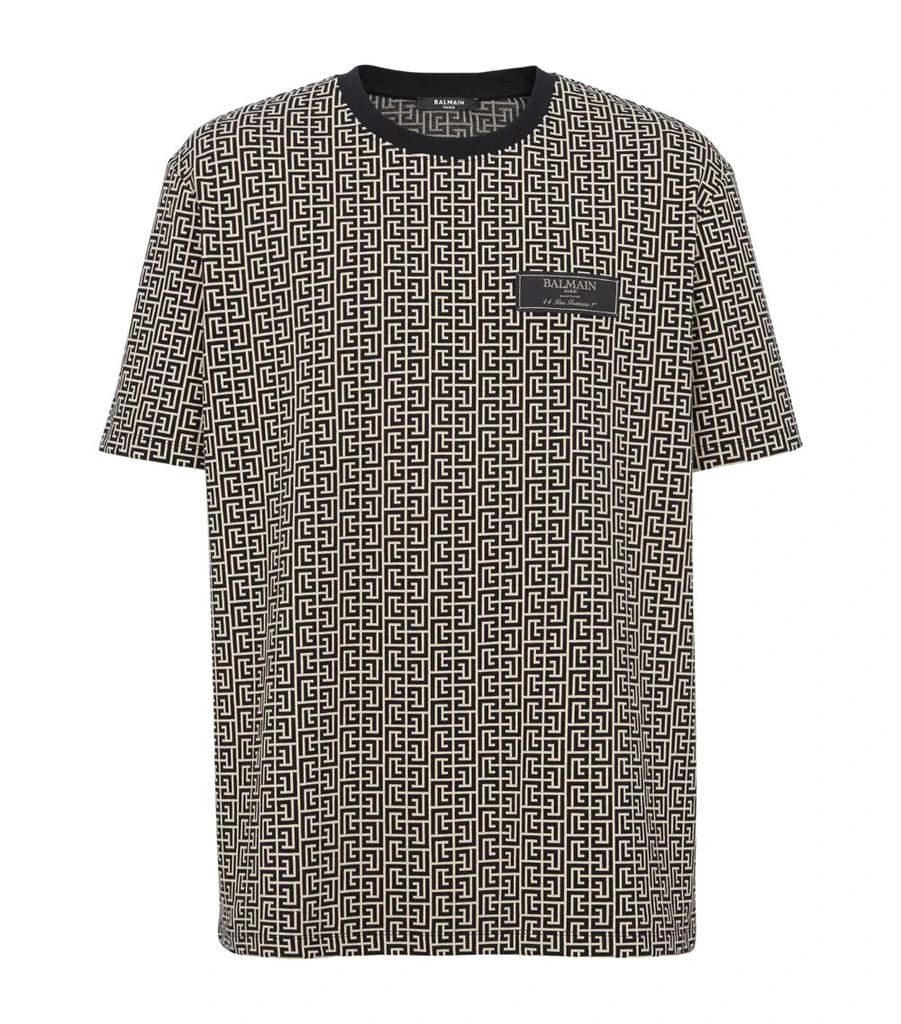Balmain Jacquard Monogram T-Shirt 1
