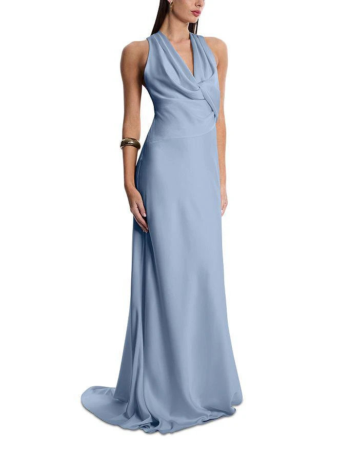 BCBG BCBG Cowl Neck Halter Gown 5