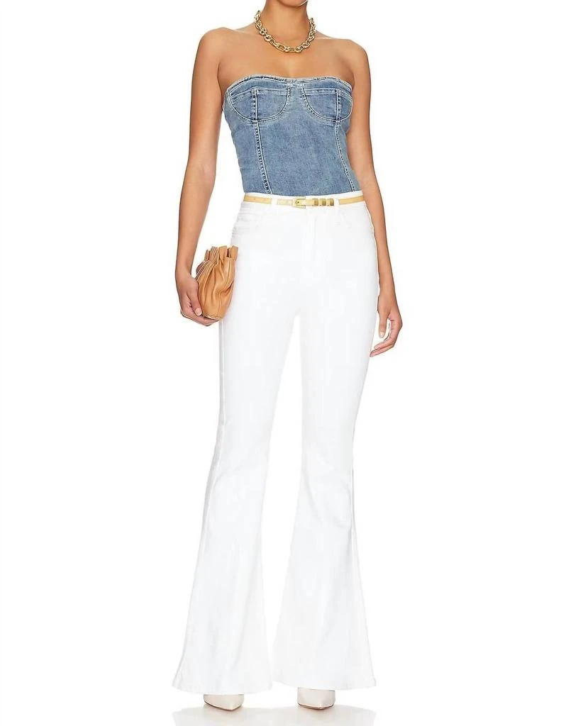7 For All Mankind Mega Flare Jeans In White 1