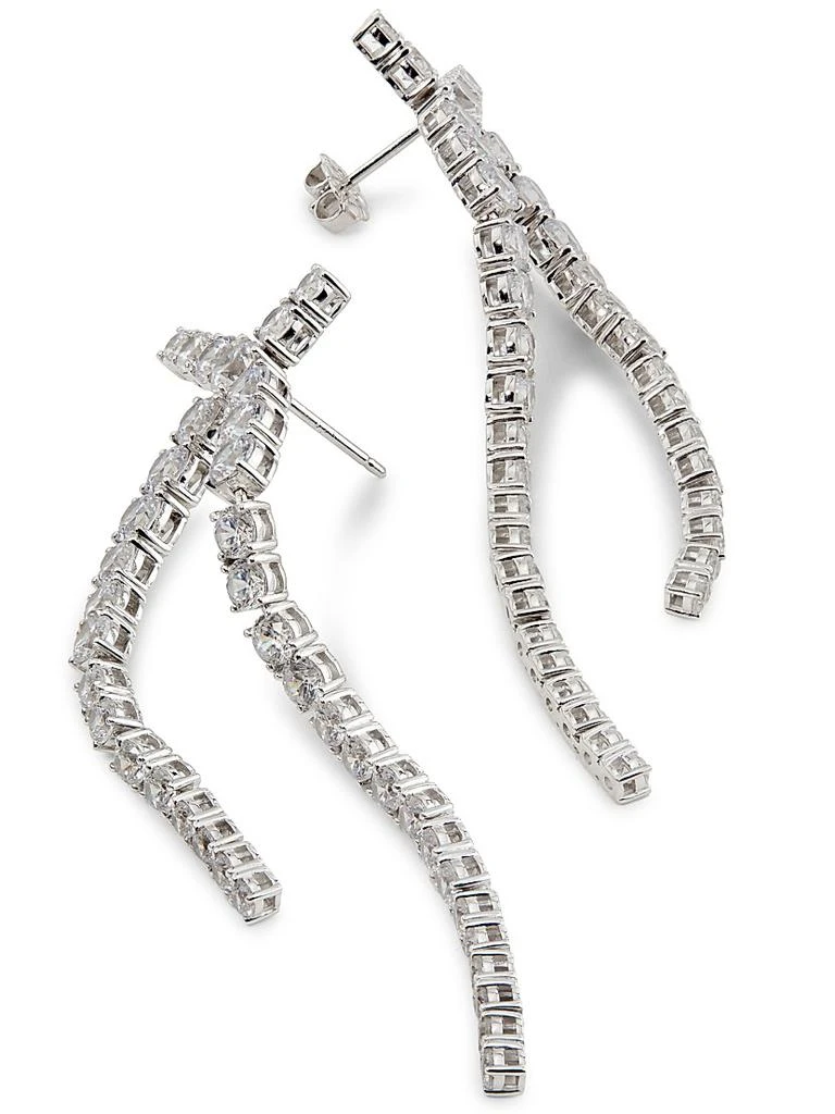 Adriana Orsini Perfect Rhodium-Plated & Cubic Zirconia Tennis Crossover Linear Earrings 3