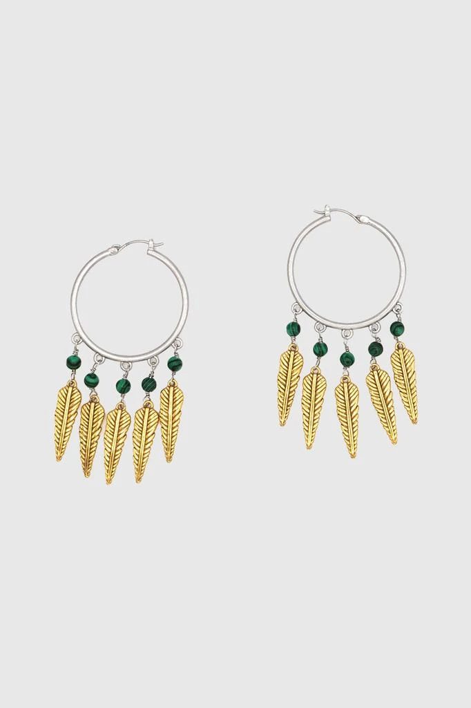 Rebecca Minkoff Feather Hoop Earrings 1