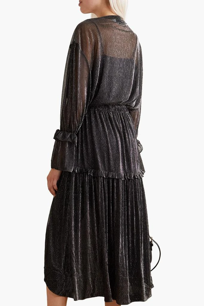 IRO Rolienae wrap-effect metallic chiffon dress 3