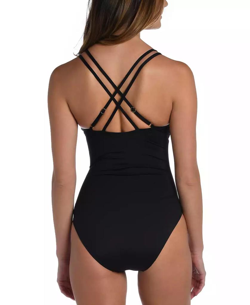 La Blanca Women's Island Goddess Lace-Up One-Piece Swimsuit