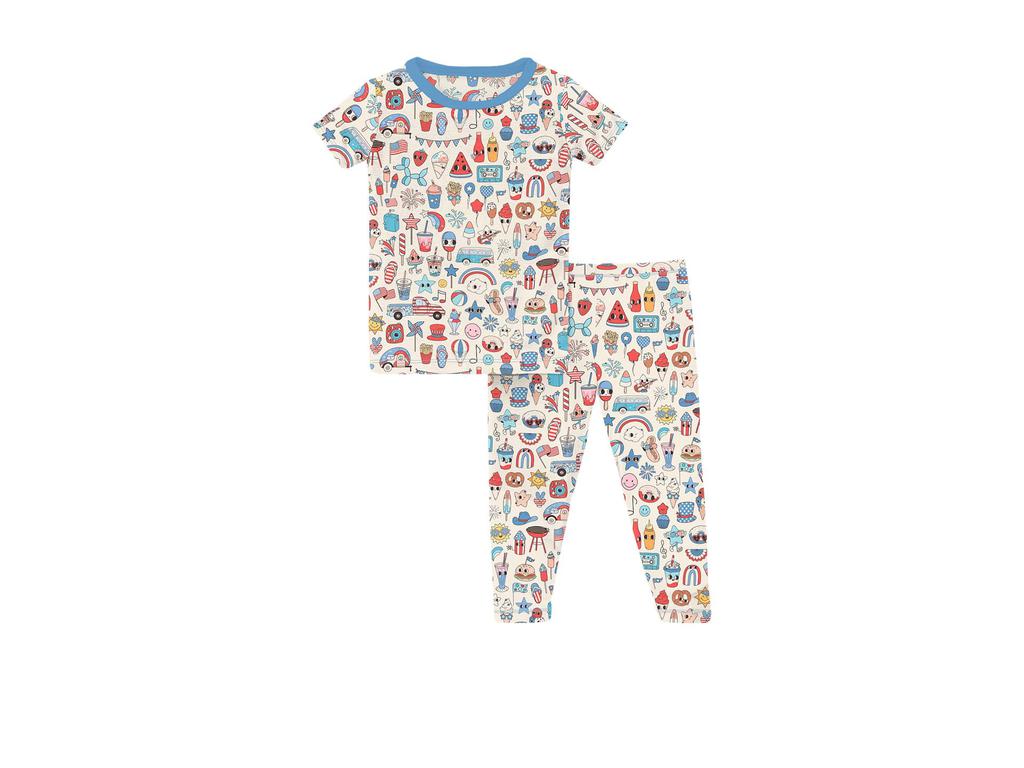 KicKee Pants Print Short Sleeve Pajama Set (Toddler/Little Kids/Big Kids)