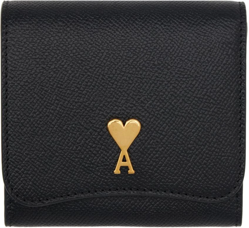 AMI Black Paris Paris Compact Wallet 1