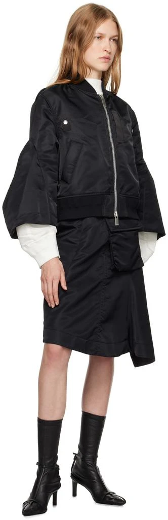 Sacai Black Puff Sleeve Bomber Jacket 4