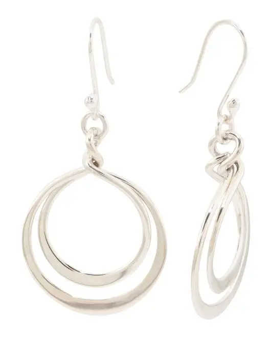 SEED & SAGE Made In Mexico Sterling Silver Double Round Twist Drop Earring