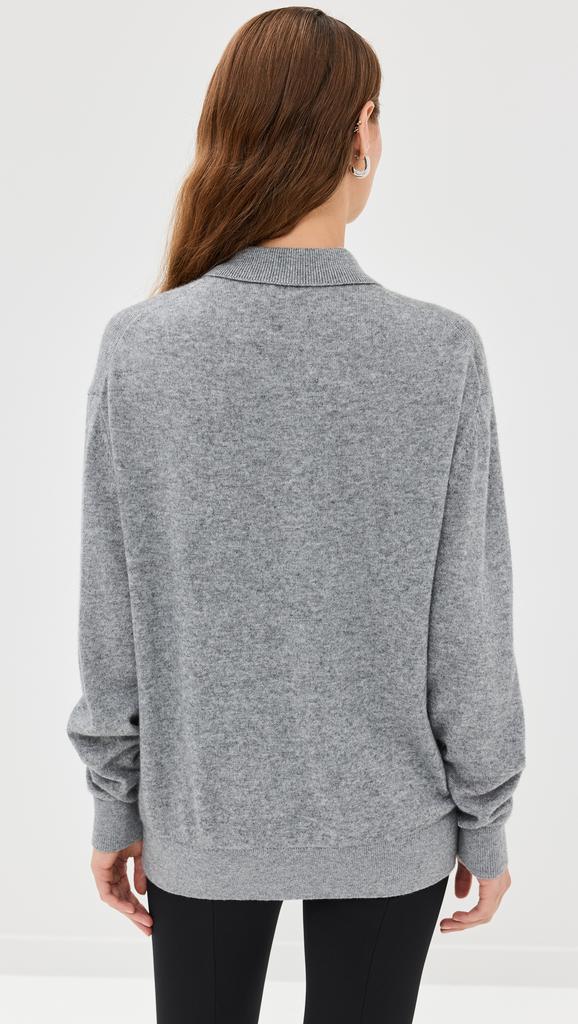 Tibi Washable Cashmere Easy Polo Sweater