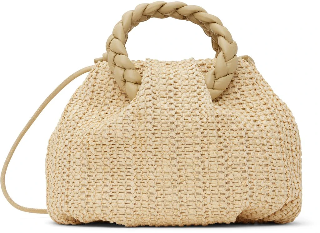 Hereu Beige Bombon Medium Raffia Bag 1