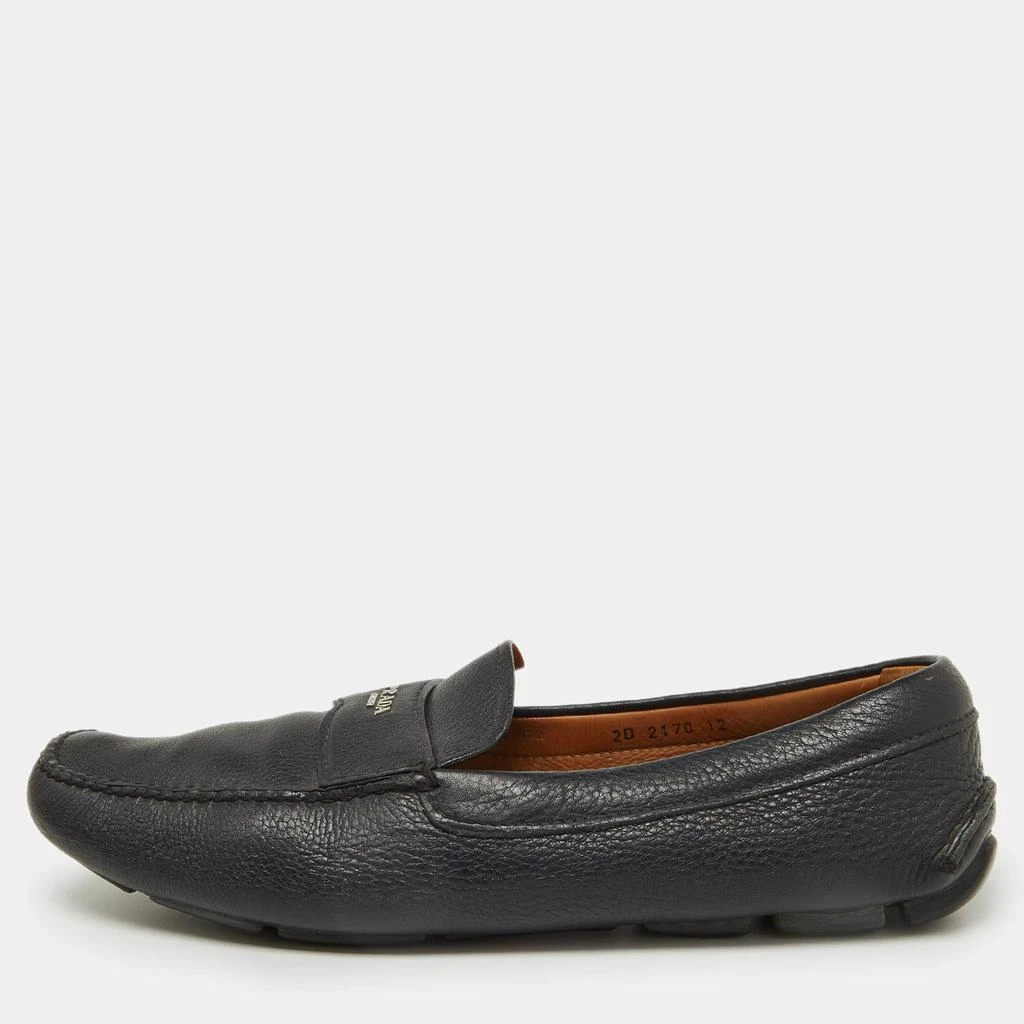 Prada Prada Blue Leather Slip On Loafers Size 46 1