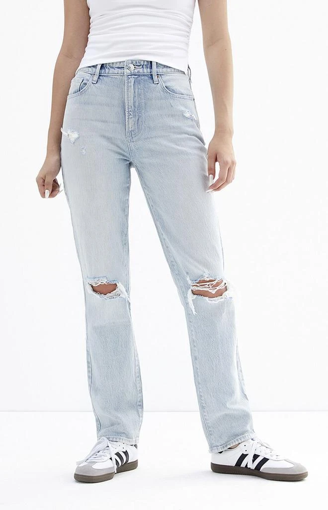 PacSun Light Indigo Distressed Dad Jeans 2