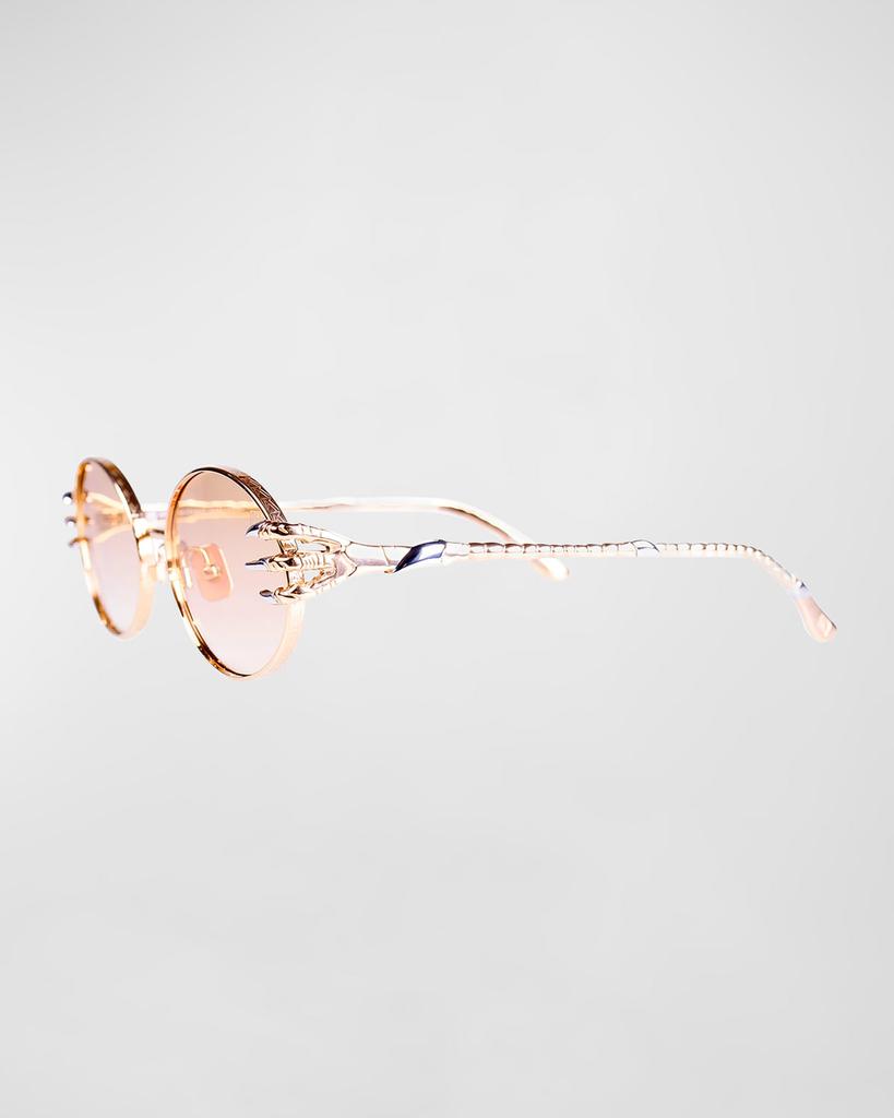 Anna-Karin Karlsson Claw Aventure Rose Gold Titanium Oval Sunglasses