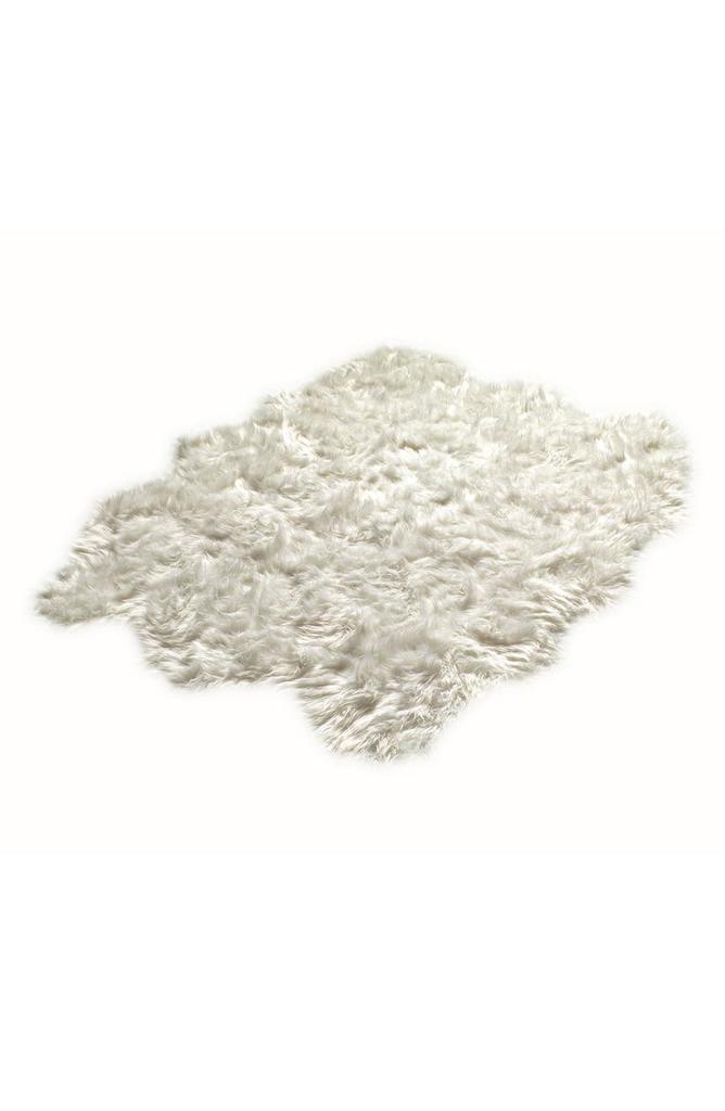 LUXE Gordon Faux Fur Rug - Off White