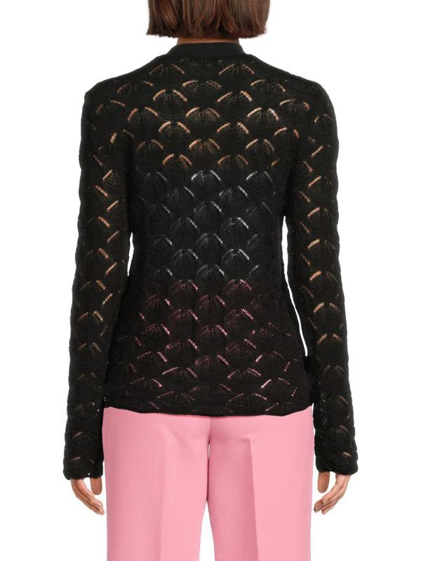 Karl Lagerfeld Paris Button-Up Open-Knit Cardigan 2
