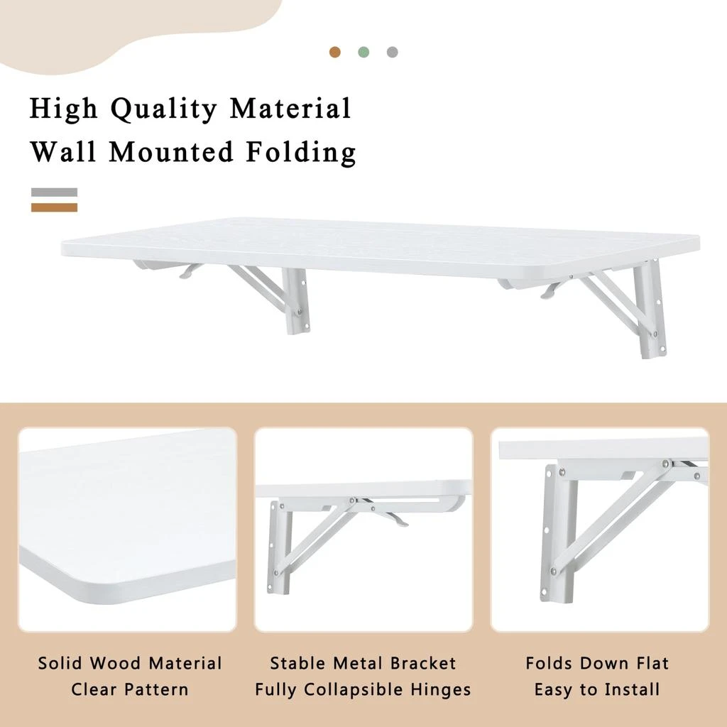 Streamdale Furniture Streamdale Wall-Mounted Folding Table - Small Space Solution 6