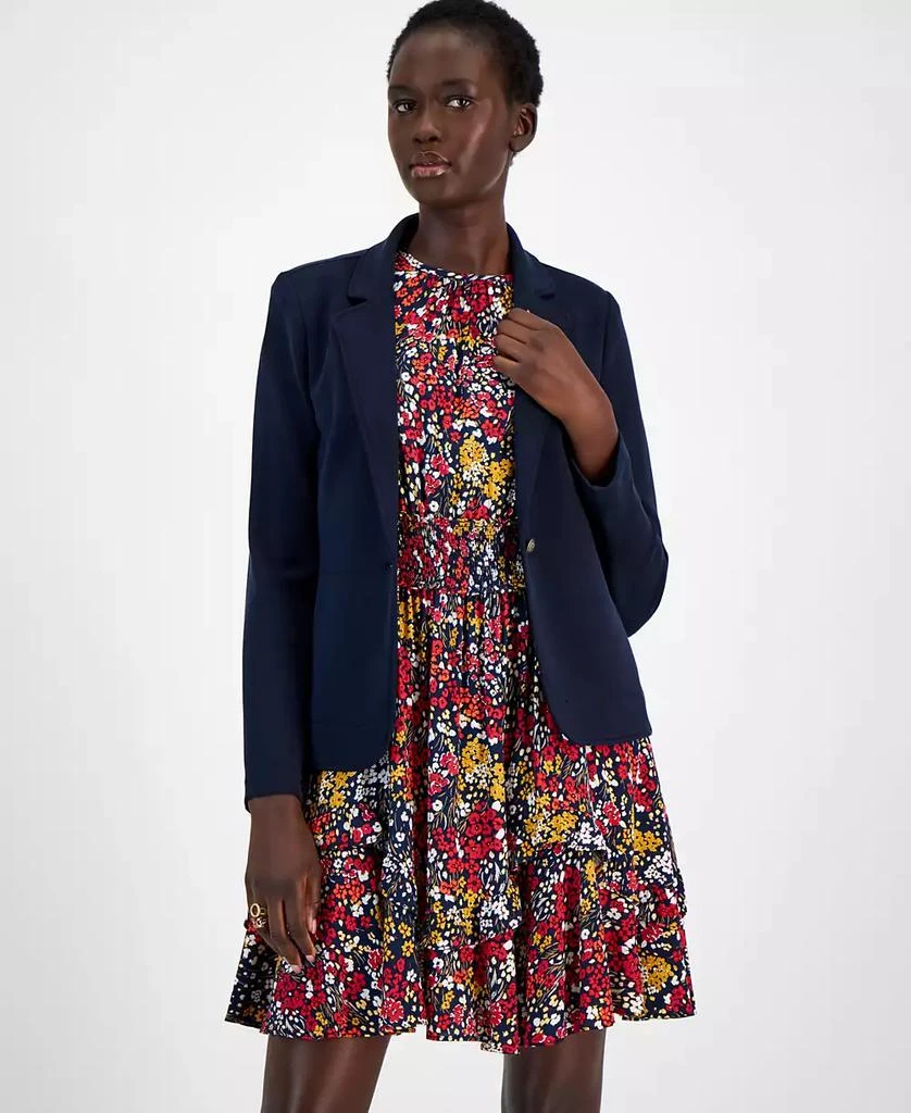 Tommy Hilfiger Women's Notched-Lapel Single-Button Blazer 1
