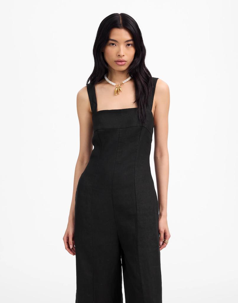 Madewell Squareneck Wide-Leg Jumpsuit in 100% Linen