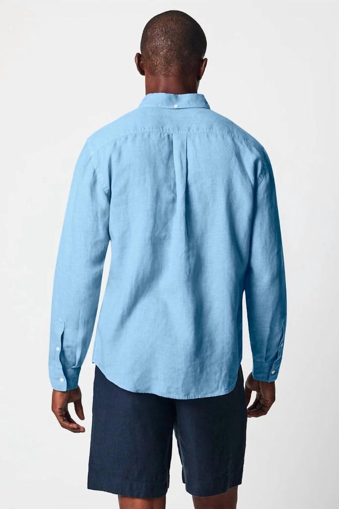 Billy Reid Men's Tuscumbia Linen Shirt Button Down In French Blue