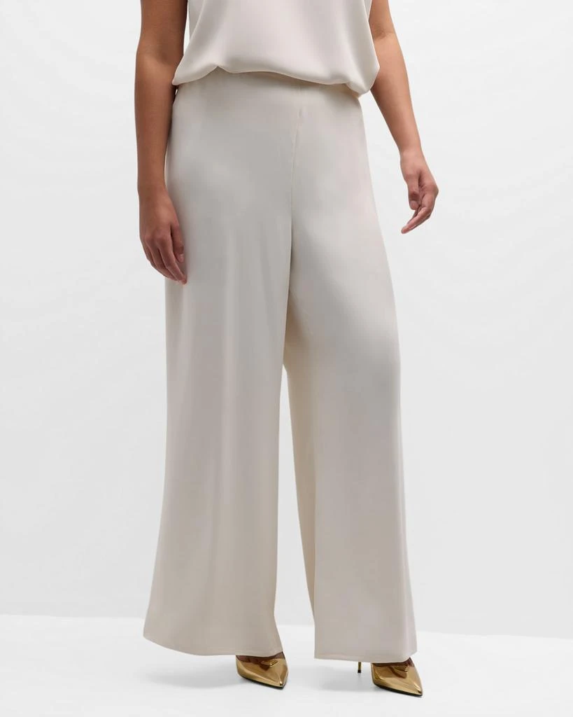 Caroline Rose Plus Size Crepe Suzette Wide-Leg Pull-On Pants 3