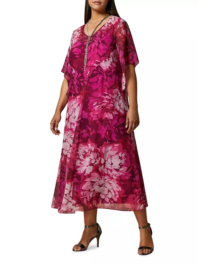 Marina Rinaldi Plus Zenith Silk Georgette Dress