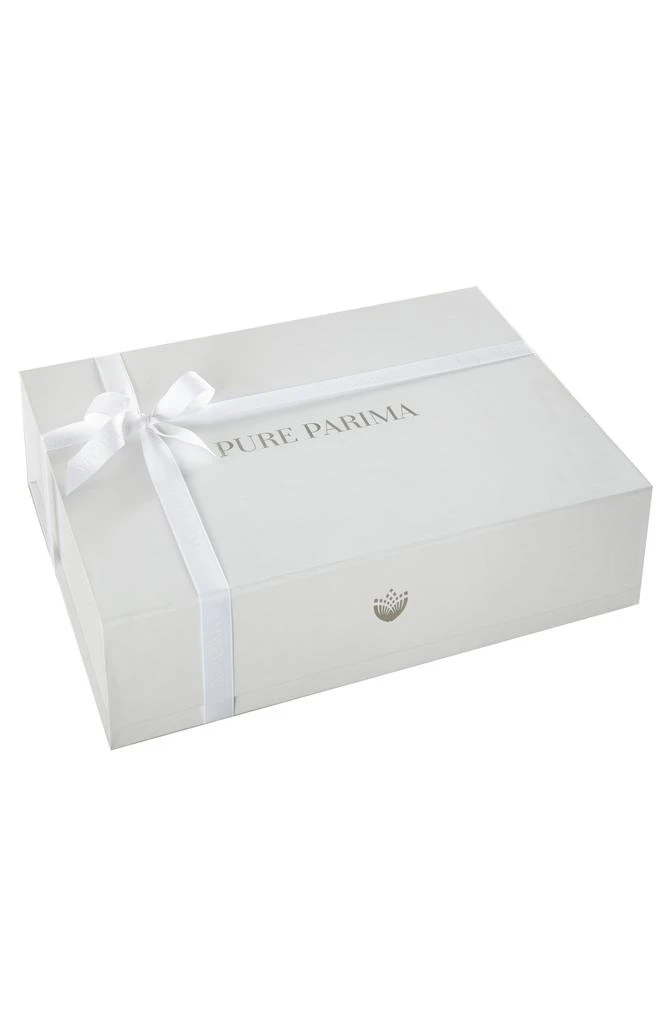 Pure Parima 700 Thread Count 100% Certified Egyptian Cotton Sateen Bratta Embroidery Triple Luxe Sateen 4-Piece Sheet Set 4