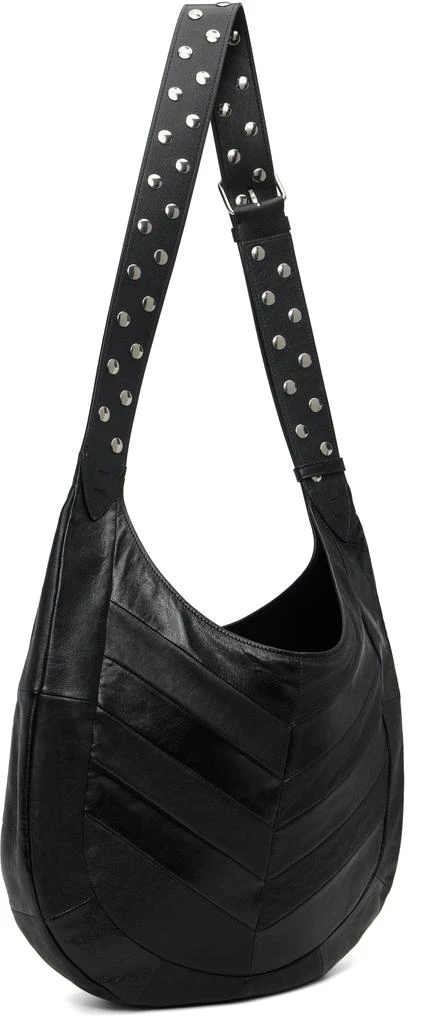 Valentino Black Boho Nappa Leather Chevron Pattern Bag 3