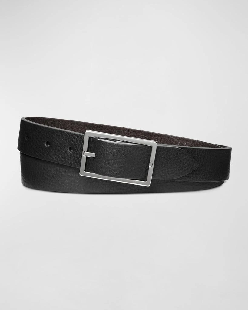 Shinola Men's Reversible Rectangular-Buckle Leather Belt 1