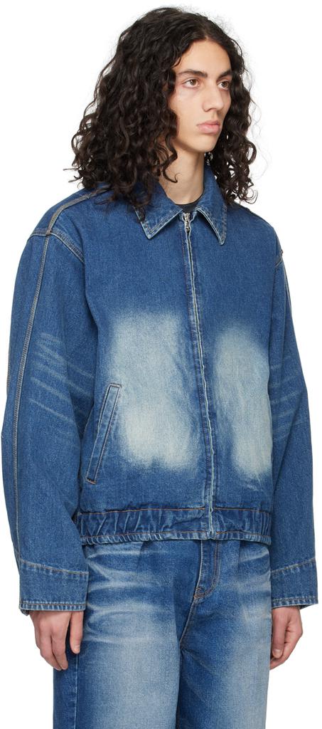 We11done Blue Faded Denim Jacket