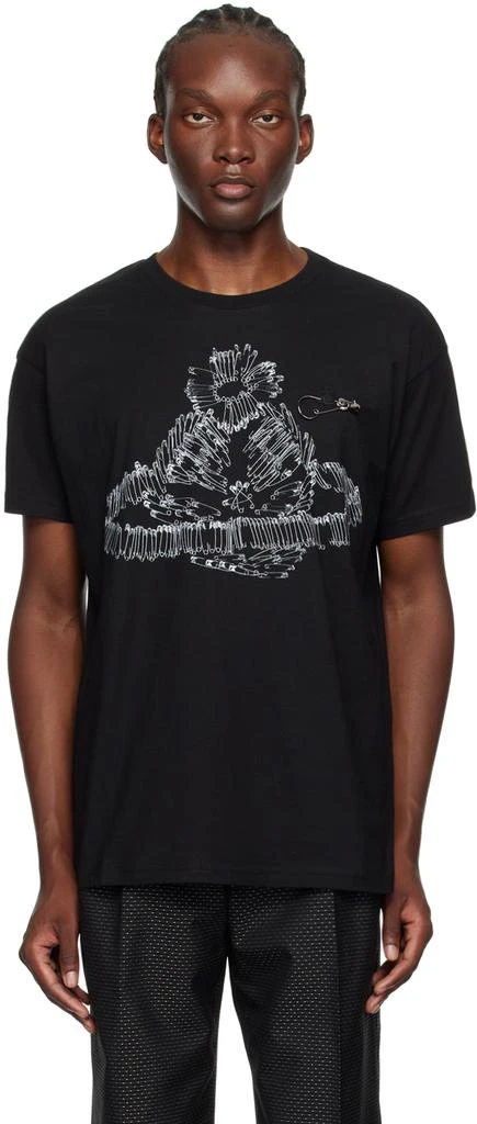 Vivienne Westwood Black Safety Pin Orb Classic T-Shirt 1