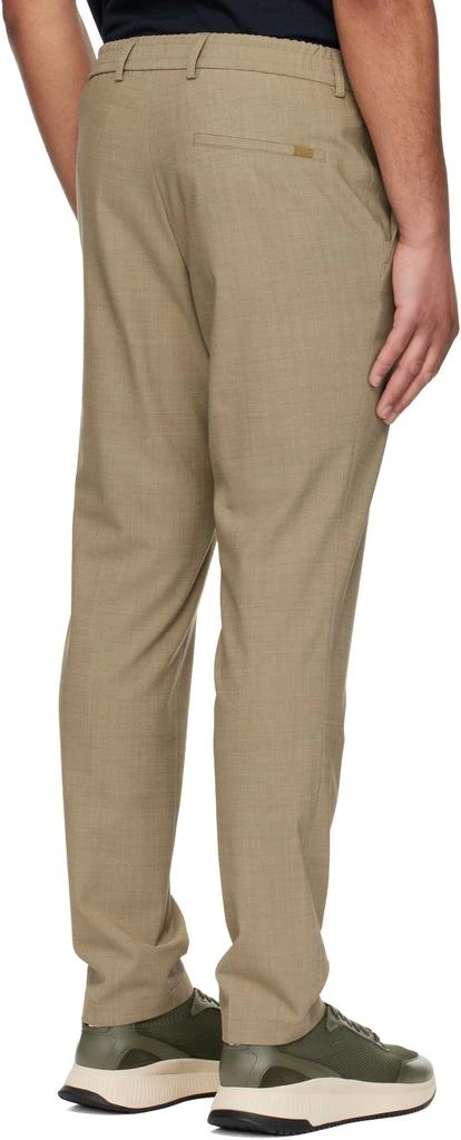 Hugo Boss Beige Washable Slim-Fit Wool Blend Trousers 3