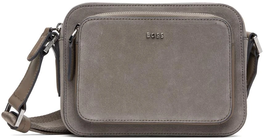 Hugo Boss Taupe Suede Bag 1