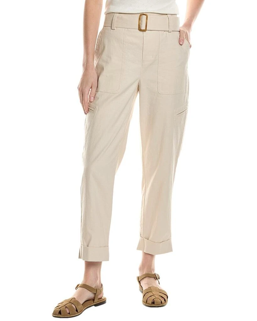 Vince Belted Linen-Blend Pant 1