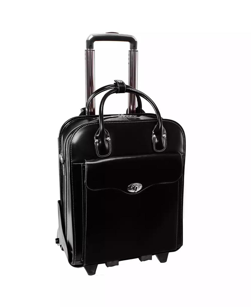 McKlein Melrose 15" Top Grain Cowhide Leather Vertical Wheeled Ladies' Laptop Briefcase