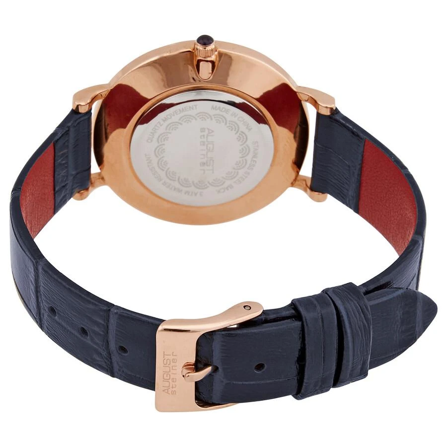 August Steiner Quartz White Dial Blue Leather Ladies Watch AS8287BU 3