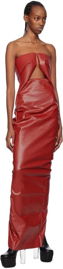 Rick Owens Red Prong Denim Maxi Dress 4
