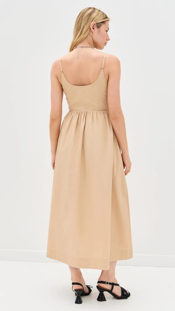 Moon River Sleeveless Square Neck Midi Dress with Contrast Ribbon 3