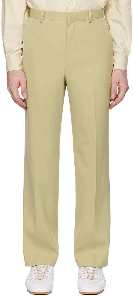Khaki Light Wool Max Gabardine Trousers – On Sale Now with Up to