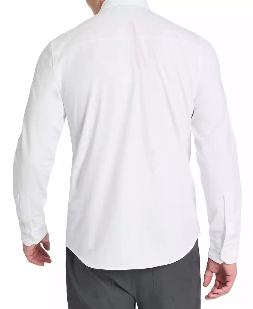 Kenneth Cole Men's Slim-Fit Plain White Performance Long-Sleeve Button-Down Shirt 2