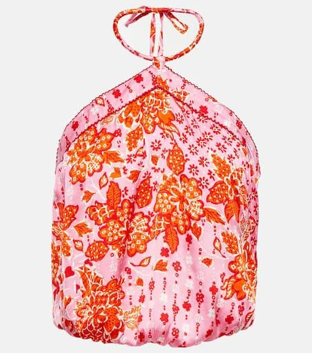 Poupette St Barth Isabelle floral halterneck top 1