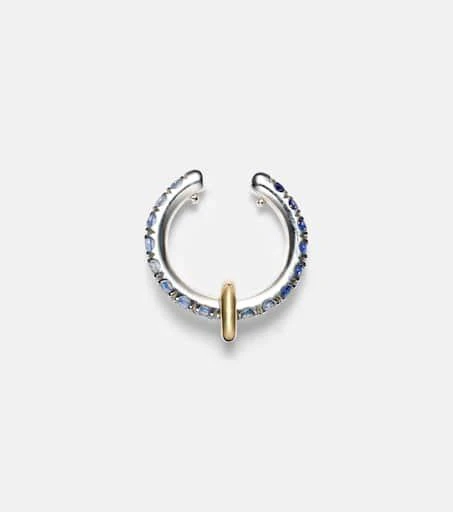 Spinelli Kilcollin Ombré sterling silver and 18kt yellow gold ear cuff with sapphires 4